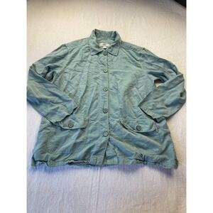 AKS Amy K Su Nordstrom Women Large Utility Jacket Button Up Pockets Long Sleeves